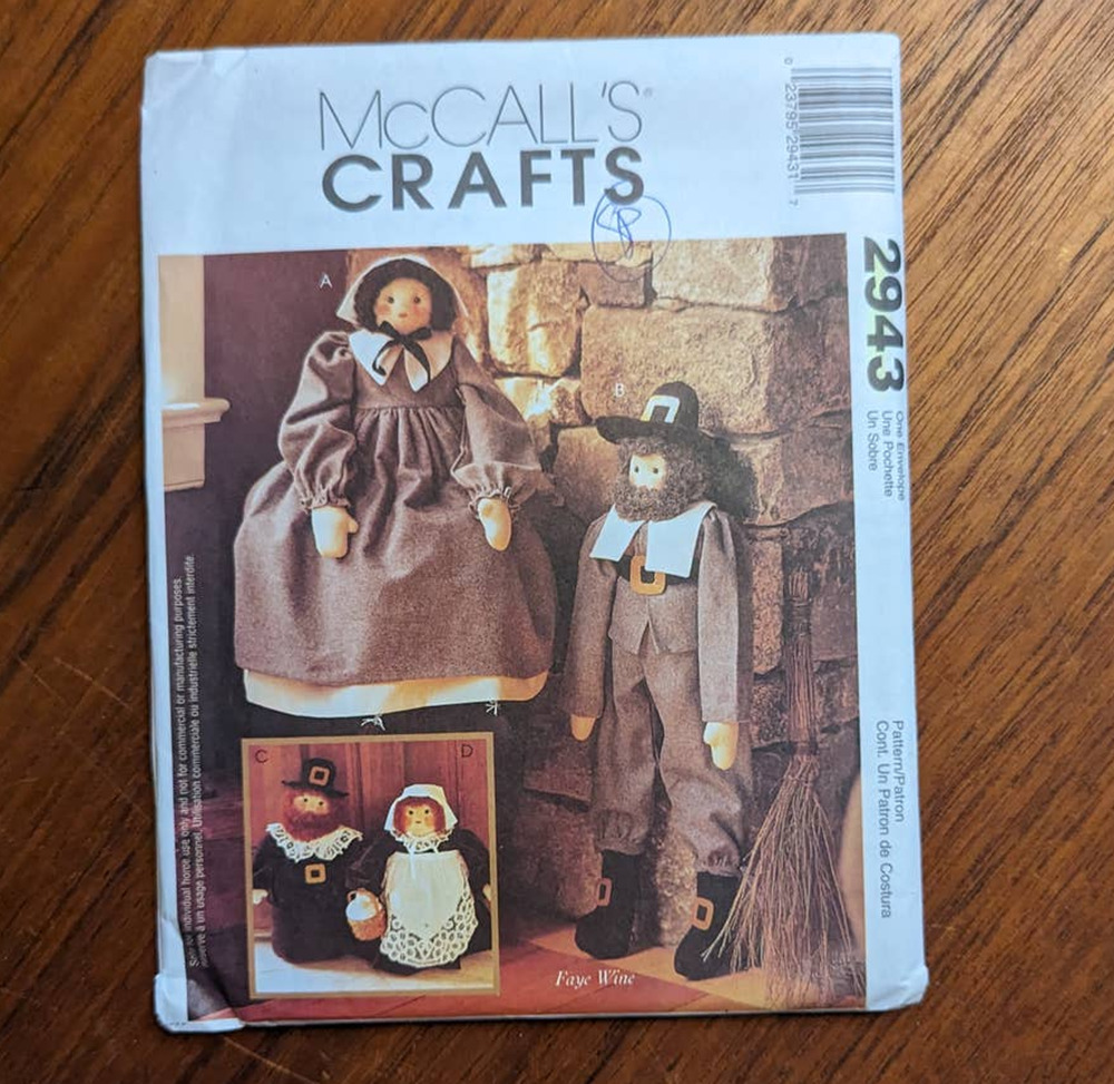 UNCUT McCall's Pattern 2943 Pilgrim Doll